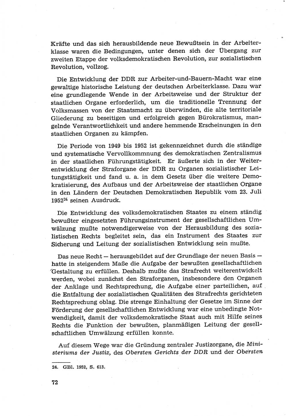 Zur Entwicklung des sozialistischen Strafrechts der Deutschen Demokratischen Republik (DDR) 1960, Seite 72 (Entw. soz. Strafr. DDR 1960, S. 72)