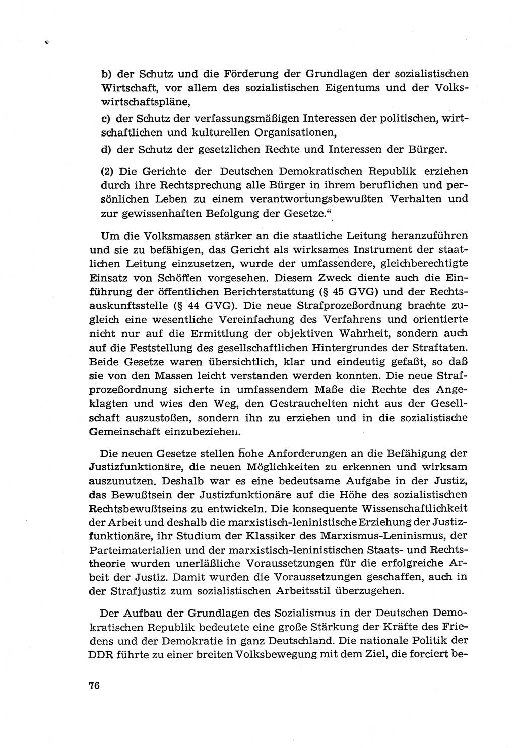 Zur Entwicklung des sozialistischen Strafrechts der Deutschen Demokratischen Republik (DDR) 1960, Seite 76 (Entw. soz. Strafr. DDR 1960, S. 76)