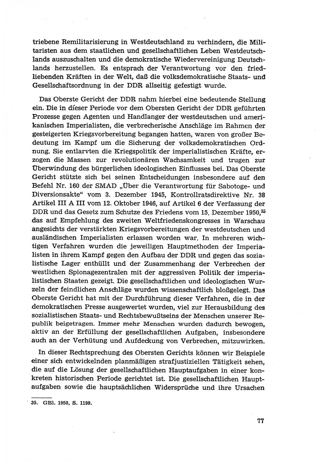 Zur Entwicklung des sozialistischen Strafrechts der Deutschen Demokratischen Republik (DDR) 1960, Seite 77 (Entw. soz. Strafr. DDR 1960, S. 77)