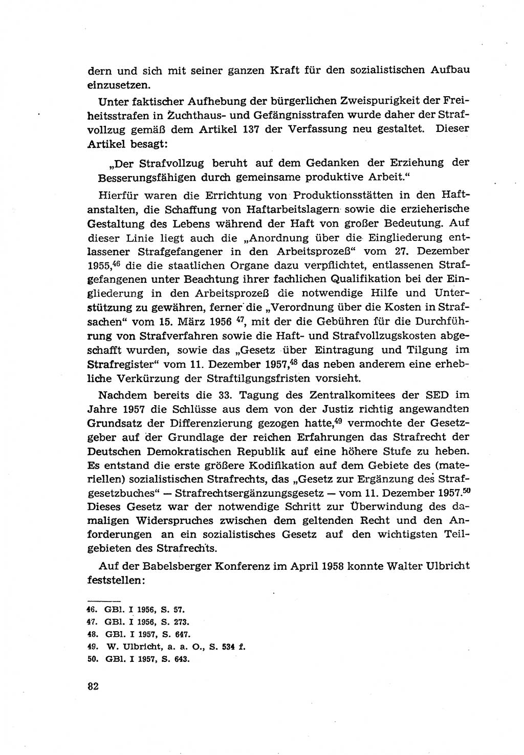 Zur Entwicklung des sozialistischen Strafrechts der Deutschen Demokratischen Republik (DDR) 1960, Seite 82 (Entw. soz. Strafr. DDR 1960, S. 82)