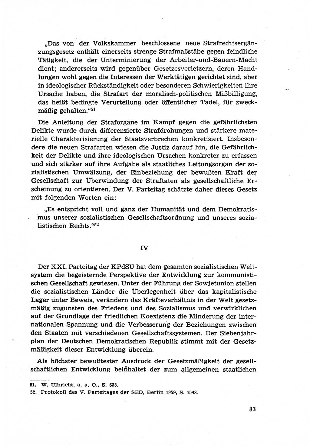 Zur Entwicklung des sozialistischen Strafrechts der Deutschen Demokratischen Republik (DDR) 1960, Seite 83 (Entw. soz. Strafr. DDR 1960, S. 83)