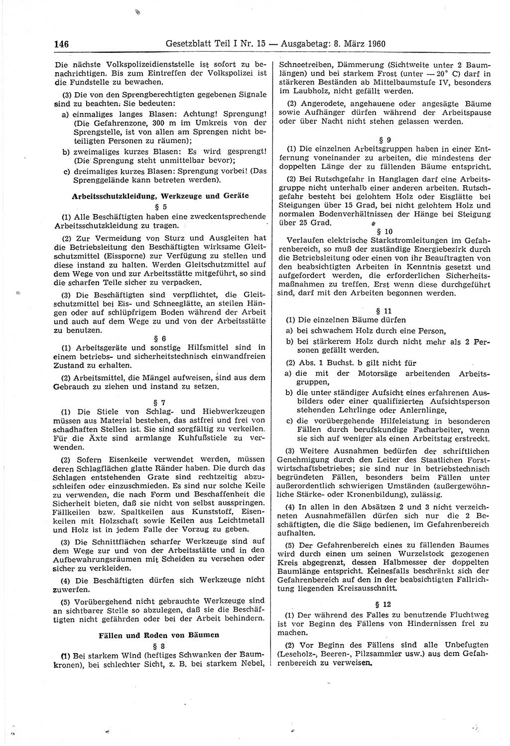 Gesetzblatt (GBl.) der Deutschen Demokratischen Republik (DDR) Teil Ⅰ 1960, Seite 146 (GBl. DDR Ⅰ 1960, S. 146)