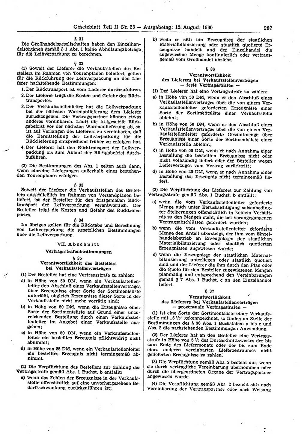Gesetzblatt (GBl.) der Deutschen Demokratischen Republik (DDR) Teil ⅠⅠ 1960, Seite 267 (GBl. DDR ⅠⅠ 1960, S. 267)