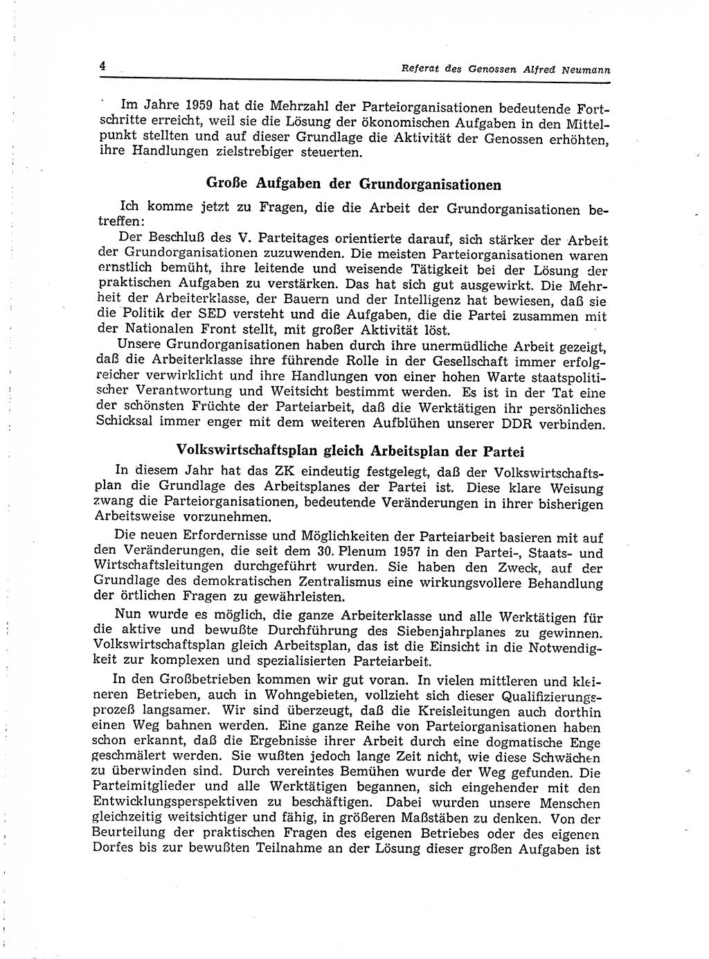 Neuer Weg (NW), Organ des Zentralkomitees (ZK) der SED (Sozialistische Einheitspartei Deutschlands) für Fragen des Parteilebens, 15. Jahrgang [Deutsche Demokratische Republik (DDR)] 1960, Seite 4 (NW ZK SED DDR 1960, S. 4)