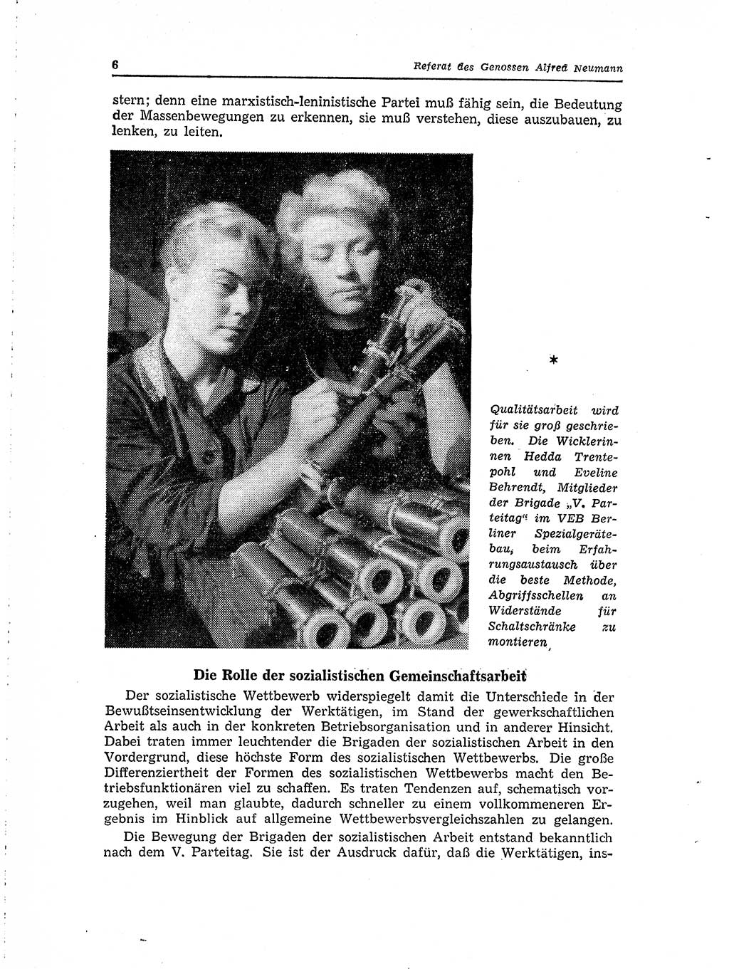 Neuer Weg (NW), Organ des Zentralkomitees (ZK) der SED (Sozialistische Einheitspartei Deutschlands) für Fragen des Parteilebens, 15. Jahrgang [Deutsche Demokratische Republik (DDR)] 1960, Seite 6 (NW ZK SED DDR 1960, S. 6)