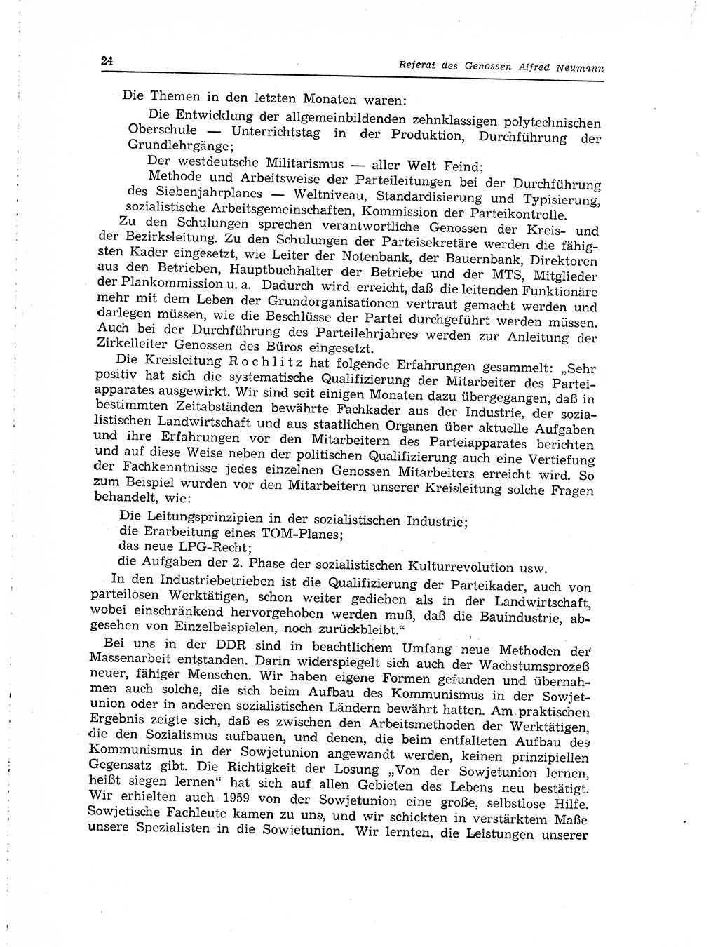 Neuer Weg (NW), Organ des Zentralkomitees (ZK) der SED (Sozialistische Einheitspartei Deutschlands) für Fragen des Parteilebens, 15. Jahrgang [Deutsche Demokratische Republik (DDR)] 1960, Seite 24 (NW ZK SED DDR 1960, S. 24)