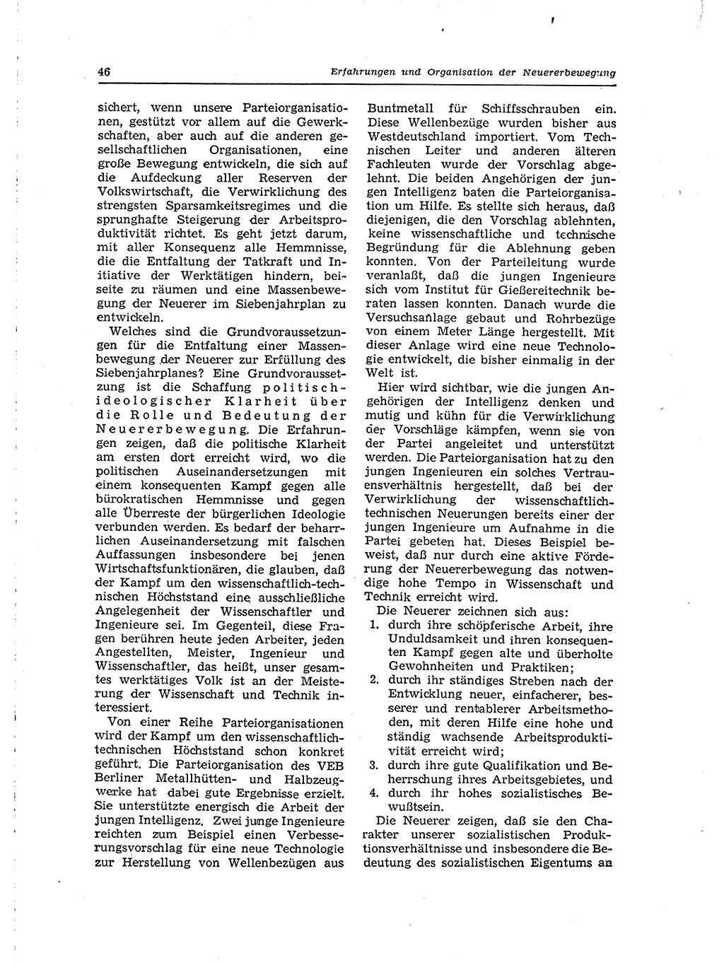 Neuer Weg (NW), Organ des Zentralkomitees (ZK) der SED (Sozialistische Einheitspartei Deutschlands) für Fragen des Parteilebens, 15. Jahrgang [Deutsche Demokratische Republik (DDR)] 1960, Seite 46 (NW ZK SED DDR 1960, S. 46)
