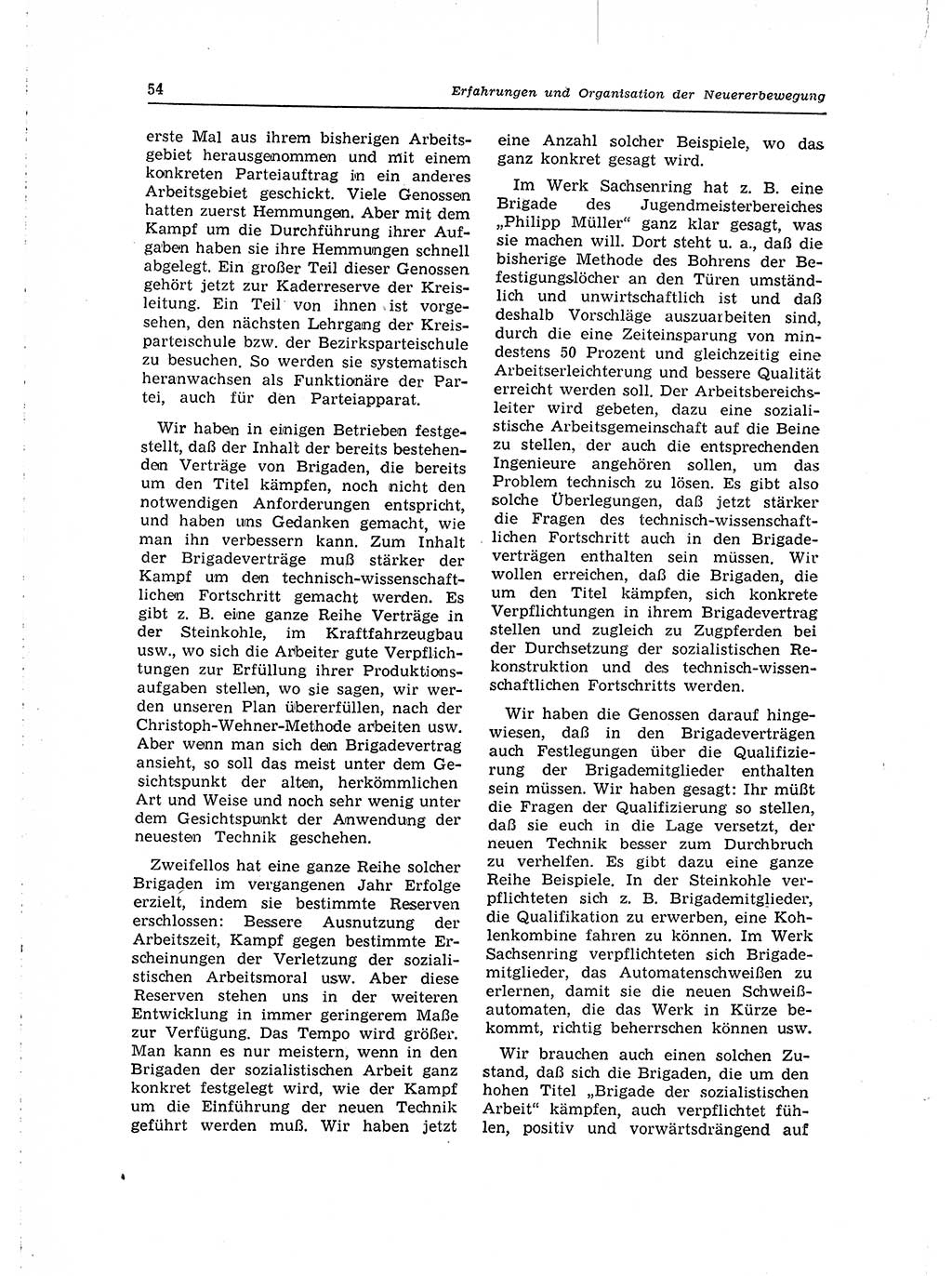 Neuer Weg (NW), Organ des Zentralkomitees (ZK) der SED (Sozialistische Einheitspartei Deutschlands) für Fragen des Parteilebens, 15. Jahrgang [Deutsche Demokratische Republik (DDR)] 1960, Seite 54 (NW ZK SED DDR 1960, S. 54)