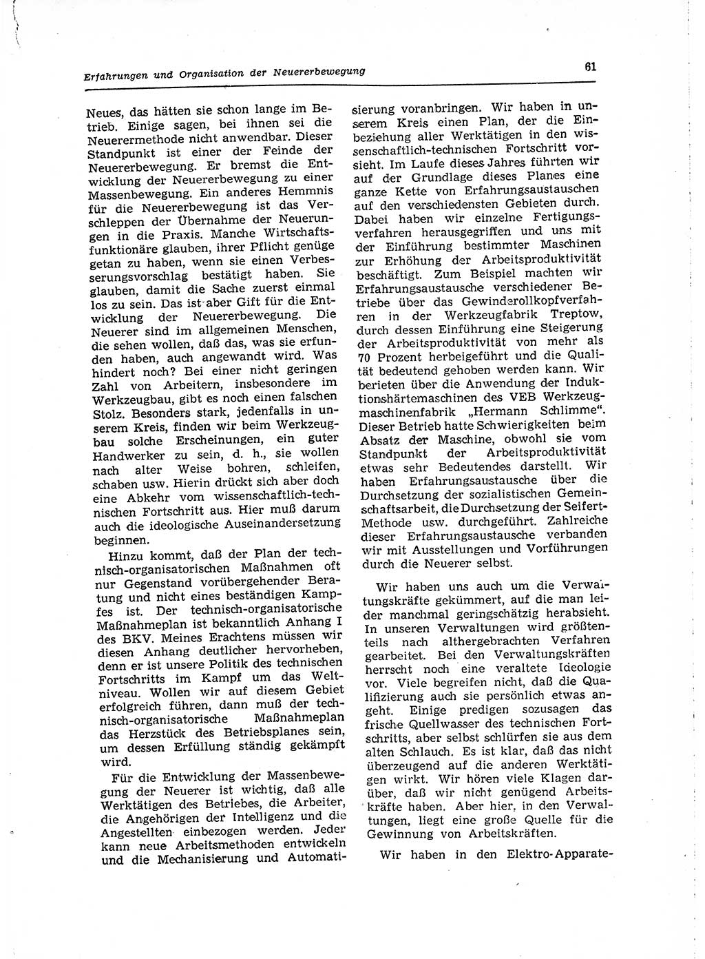 Neuer Weg (NW), Organ des Zentralkomitees (ZK) der SED (Sozialistische Einheitspartei Deutschlands) für Fragen des Parteilebens, 15. Jahrgang [Deutsche Demokratische Republik (DDR)] 1960, Seite 61 (NW ZK SED DDR 1960, S. 61)