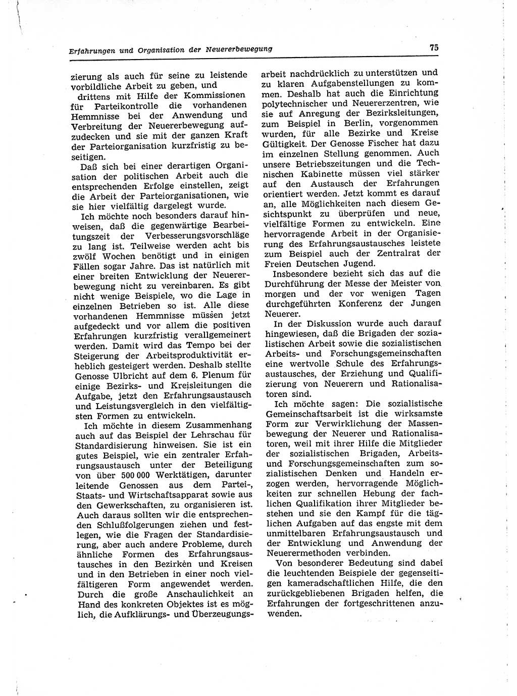 Neuer Weg (NW), Organ des Zentralkomitees (ZK) der SED (Sozialistische Einheitspartei Deutschlands) für Fragen des Parteilebens, 15. Jahrgang [Deutsche Demokratische Republik (DDR)] 1960, Seite 75 (NW ZK SED DDR 1960, S. 75)