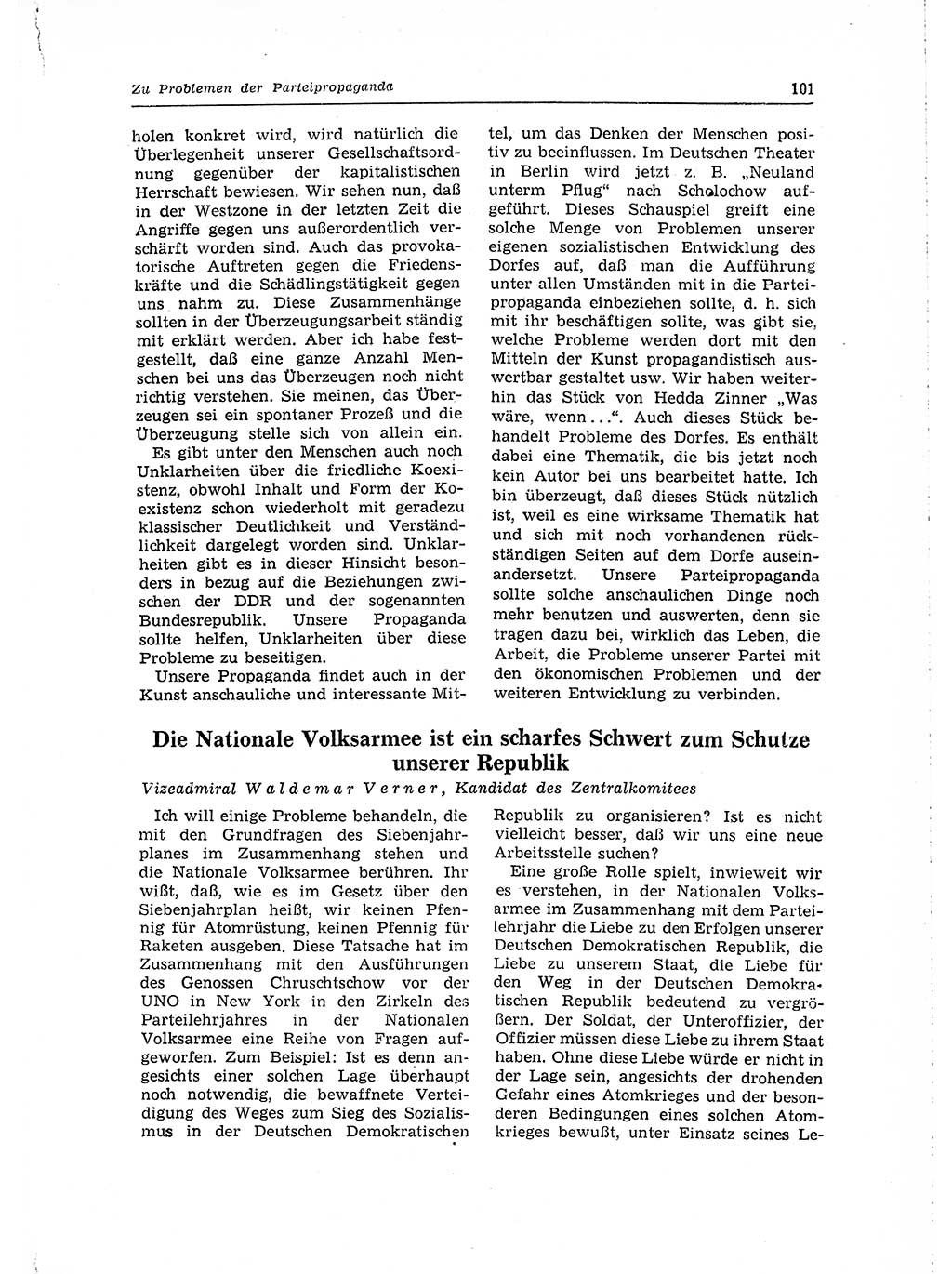 Neuer Weg (NW), Organ des Zentralkomitees (ZK) der SED (Sozialistische Einheitspartei Deutschlands) für Fragen des Parteilebens, 15. Jahrgang [Deutsche Demokratische Republik (DDR)] 1960, Seite 101 (NW ZK SED DDR 1960, S. 101)