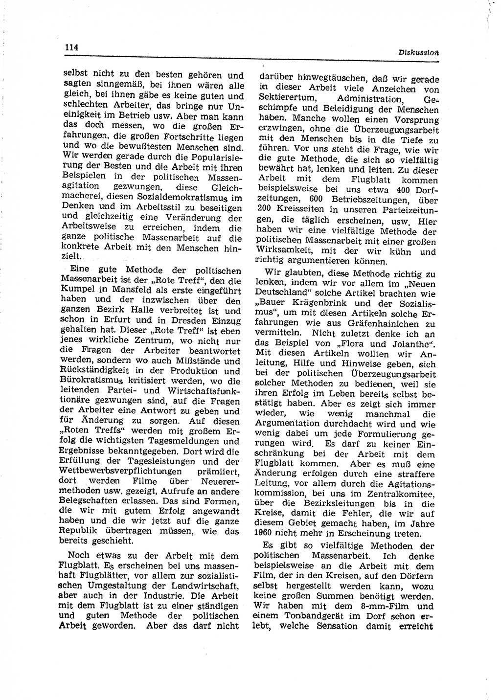 Neuer Weg (NW), Organ des Zentralkomitees (ZK) der SED (Sozialistische Einheitspartei Deutschlands) für Fragen des Parteilebens, 15. Jahrgang [Deutsche Demokratische Republik (DDR)] 1960, Seite 114 (NW ZK SED DDR 1960, S. 114)