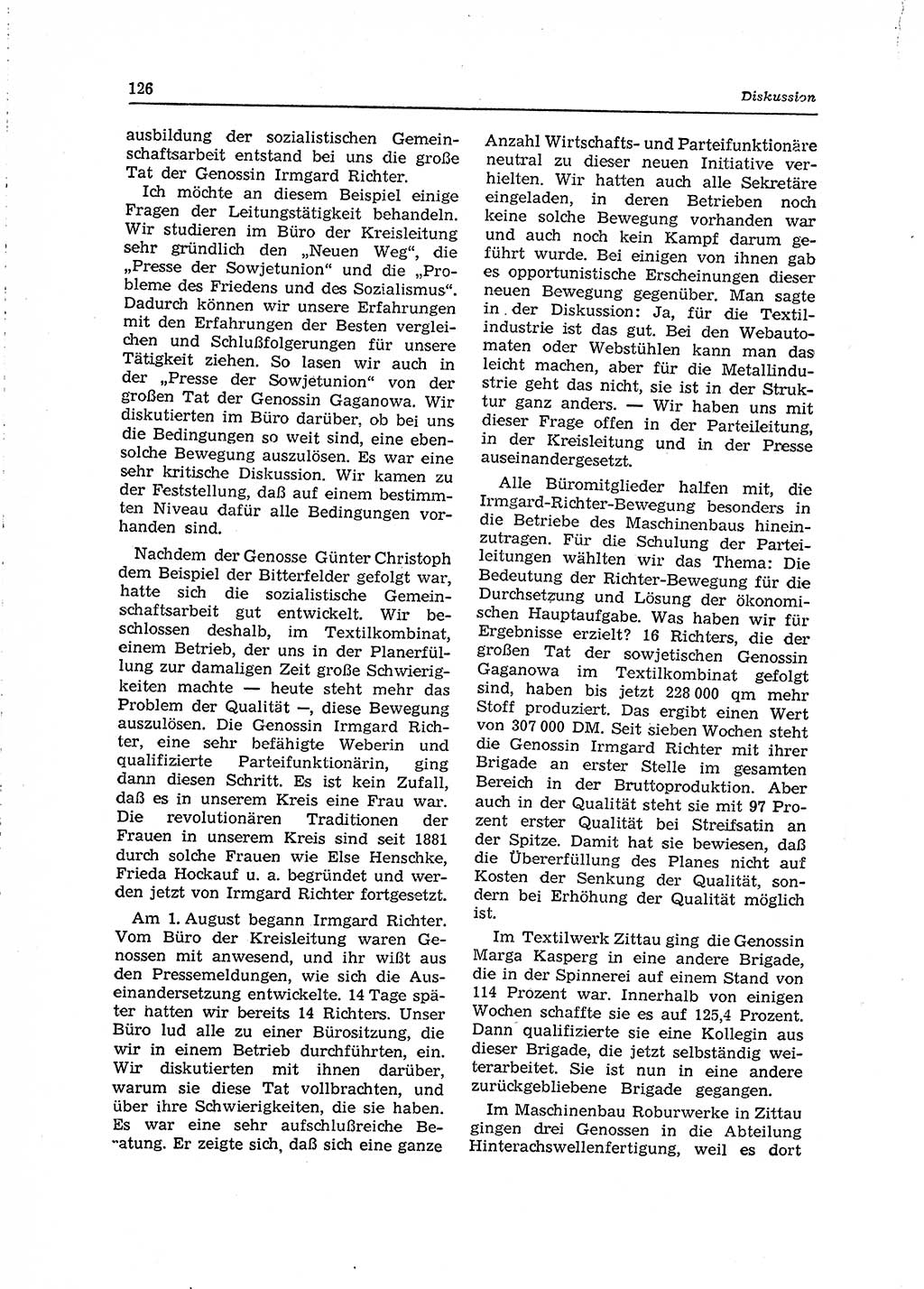 Neuer Weg (NW), Organ des Zentralkomitees (ZK) der SED (Sozialistische Einheitspartei Deutschlands) für Fragen des Parteilebens, 15. Jahrgang [Deutsche Demokratische Republik (DDR)] 1960, Seite 126 (NW ZK SED DDR 1960, S. 126)