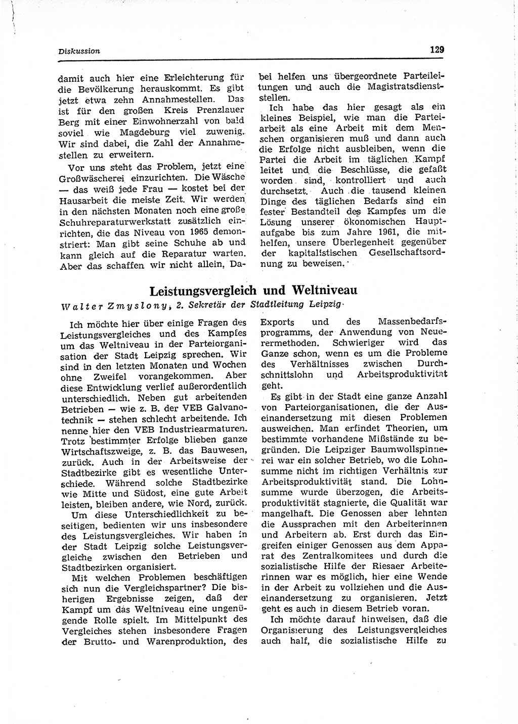 Neuer Weg (NW), Organ des Zentralkomitees (ZK) der SED (Sozialistische Einheitspartei Deutschlands) für Fragen des Parteilebens, 15. Jahrgang [Deutsche Demokratische Republik (DDR)] 1960, Seite 129 (NW ZK SED DDR 1960, S. 129)