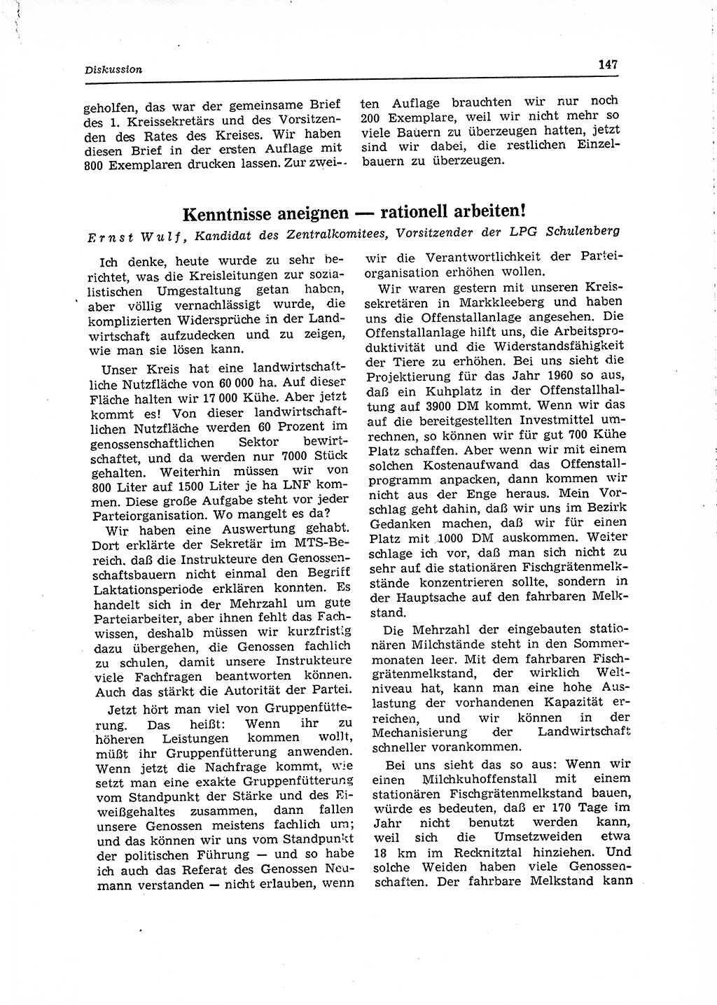 Neuer Weg (NW), Organ des Zentralkomitees (ZK) der SED (Sozialistische Einheitspartei Deutschlands) für Fragen des Parteilebens, 15. Jahrgang [Deutsche Demokratische Republik (DDR)] 1960, Seite 147 (NW ZK SED DDR 1960, S. 147)