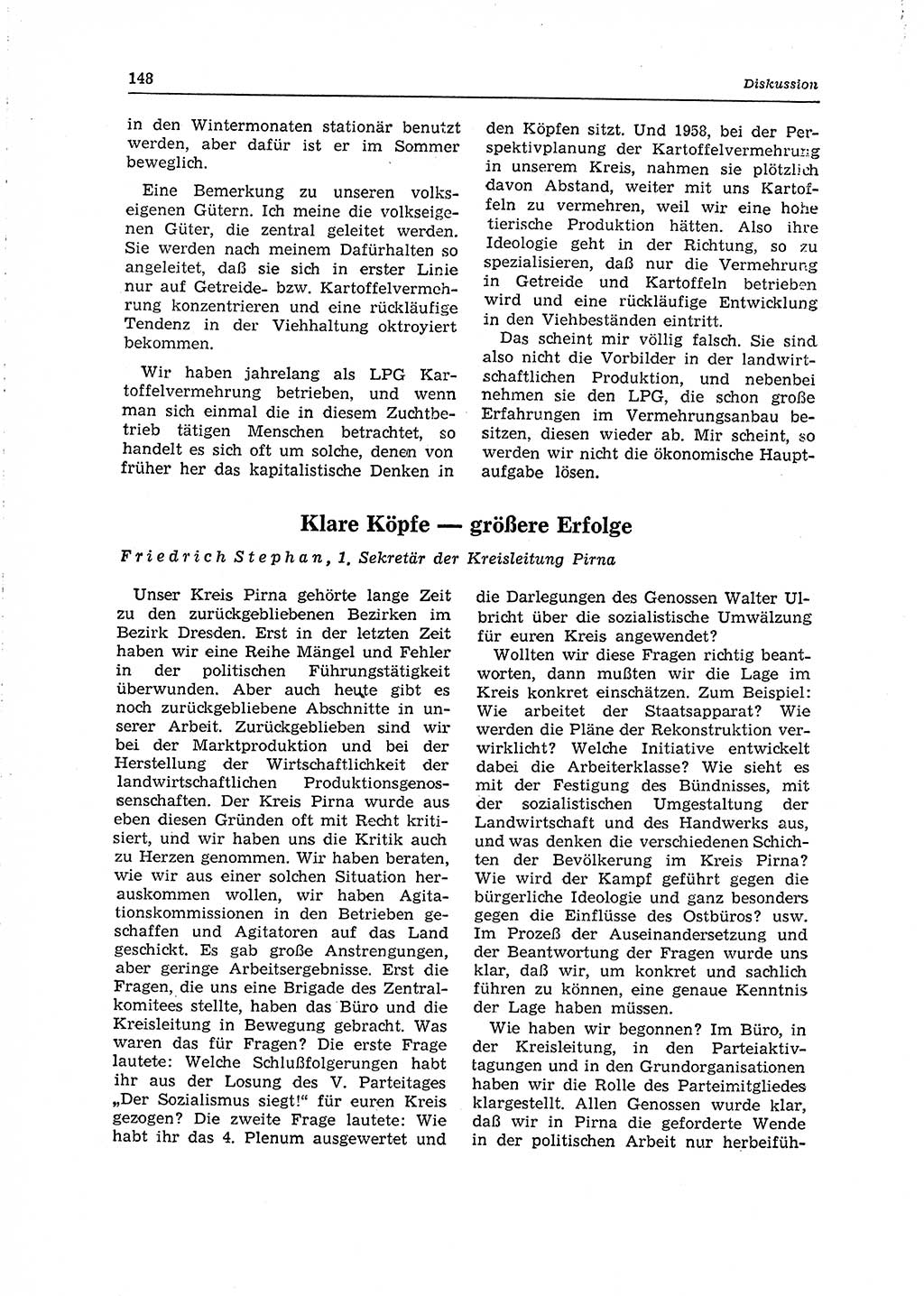 Neuer Weg (NW), Organ des Zentralkomitees (ZK) der SED (Sozialistische Einheitspartei Deutschlands) für Fragen des Parteilebens, 15. Jahrgang [Deutsche Demokratische Republik (DDR)] 1960, Seite 148 (NW ZK SED DDR 1960, S. 148)