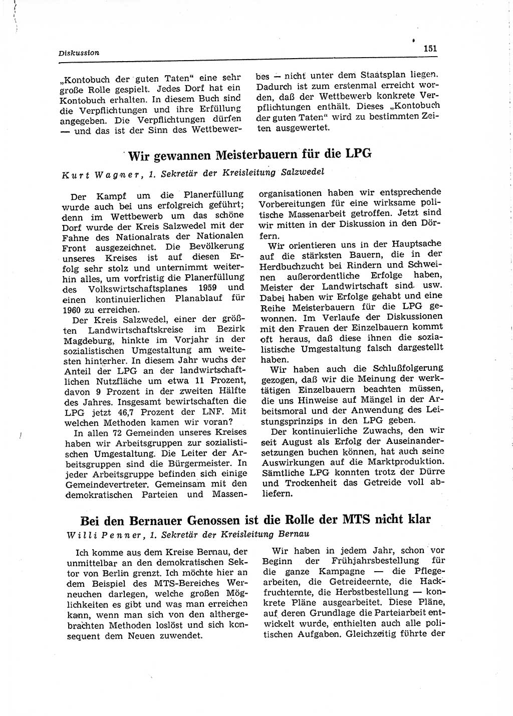 Neuer Weg (NW), Organ des Zentralkomitees (ZK) der SED (Sozialistische Einheitspartei Deutschlands) für Fragen des Parteilebens, 15. Jahrgang [Deutsche Demokratische Republik (DDR)] 1960, Seite 151 (NW ZK SED DDR 1960, S. 151)