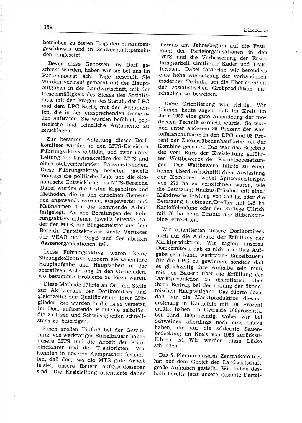 Neuer Weg (NW), Organ des Zentralkomitees (ZK) der SED (Sozialistische Einheitspartei Deutschlands) für Fragen des Parteilebens, 15. Jahrgang [Deutsche Demokratische Republik (DDR)] 1960, Seite 154 (NW ZK SED DDR 1960, S. 154)