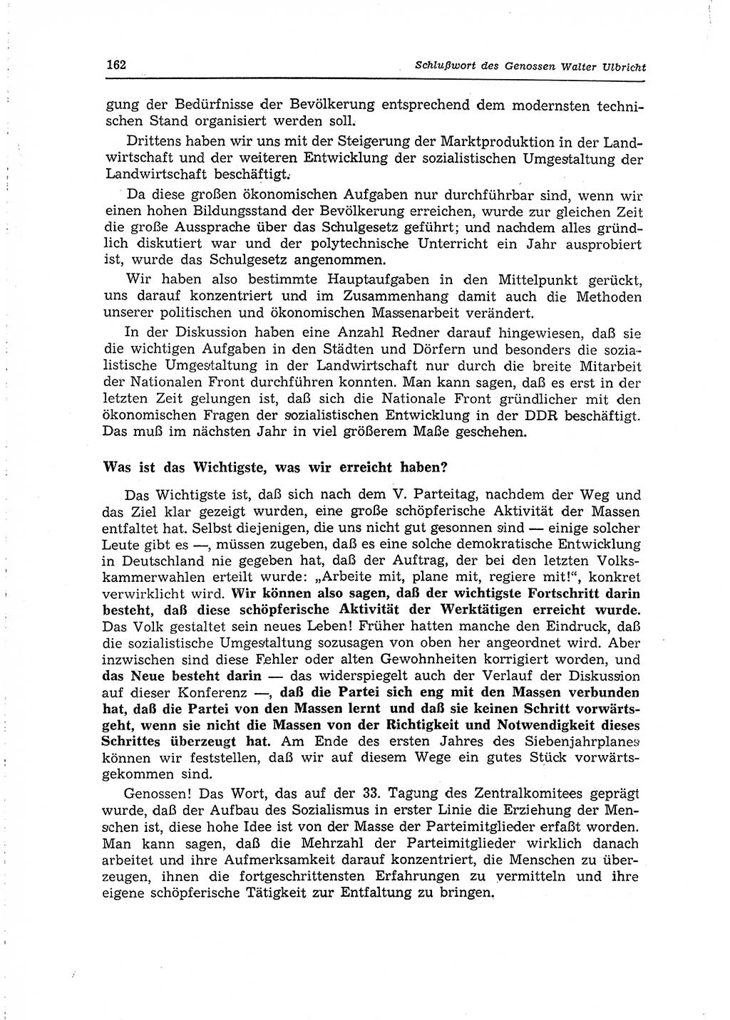 Neuer Weg (NW), Organ des Zentralkomitees (ZK) der SED (Sozialistische Einheitspartei Deutschlands) für Fragen des Parteilebens, 15. Jahrgang [Deutsche Demokratische Republik (DDR)] 1960, Seite 162 (NW ZK SED DDR 1960, S. 162)