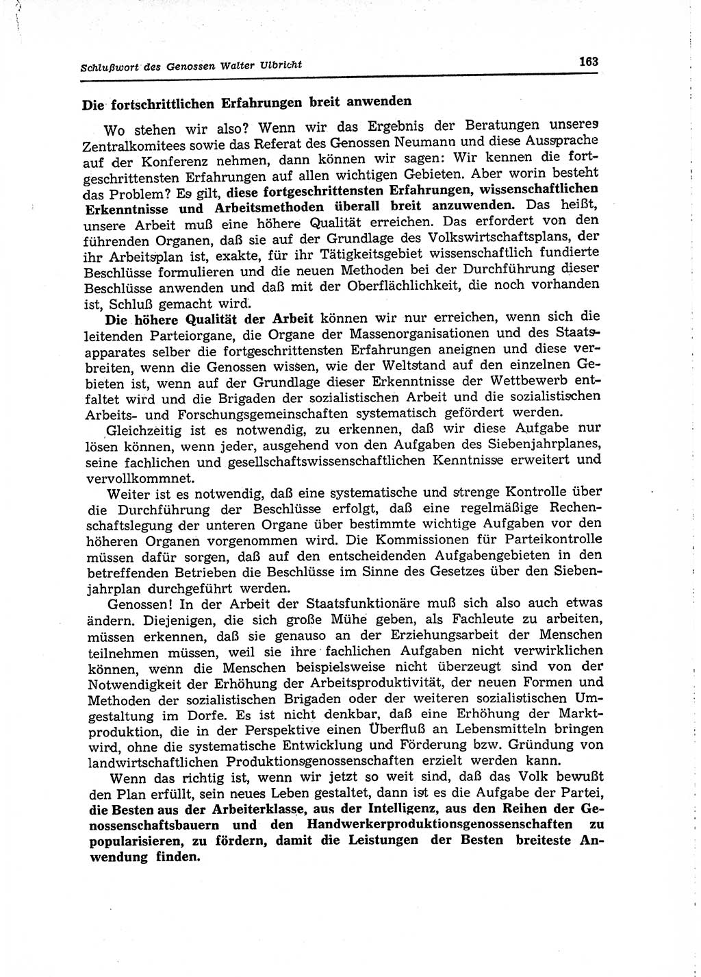Neuer Weg (NW), Organ des Zentralkomitees (ZK) der SED (Sozialistische Einheitspartei Deutschlands) für Fragen des Parteilebens, 15. Jahrgang [Deutsche Demokratische Republik (DDR)] 1960, Seite 163 (NW ZK SED DDR 1960, S. 163)