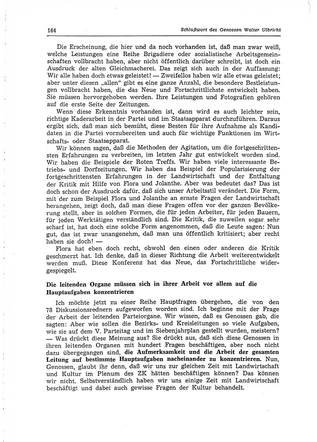 Neuer Weg (NW), Organ des Zentralkomitees (ZK) der SED (Sozialistische Einheitspartei Deutschlands) für Fragen des Parteilebens, 15. Jahrgang [Deutsche Demokratische Republik (DDR)] 1960, Seite 164 (NW ZK SED DDR 1960, S. 164)