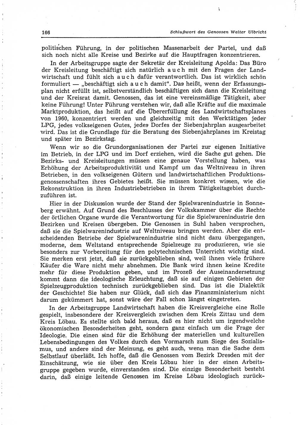 Neuer Weg (NW), Organ des Zentralkomitees (ZK) der SED (Sozialistische Einheitspartei Deutschlands) für Fragen des Parteilebens, 15. Jahrgang [Deutsche Demokratische Republik (DDR)] 1960, Seite 166 (NW ZK SED DDR 1960, S. 166)