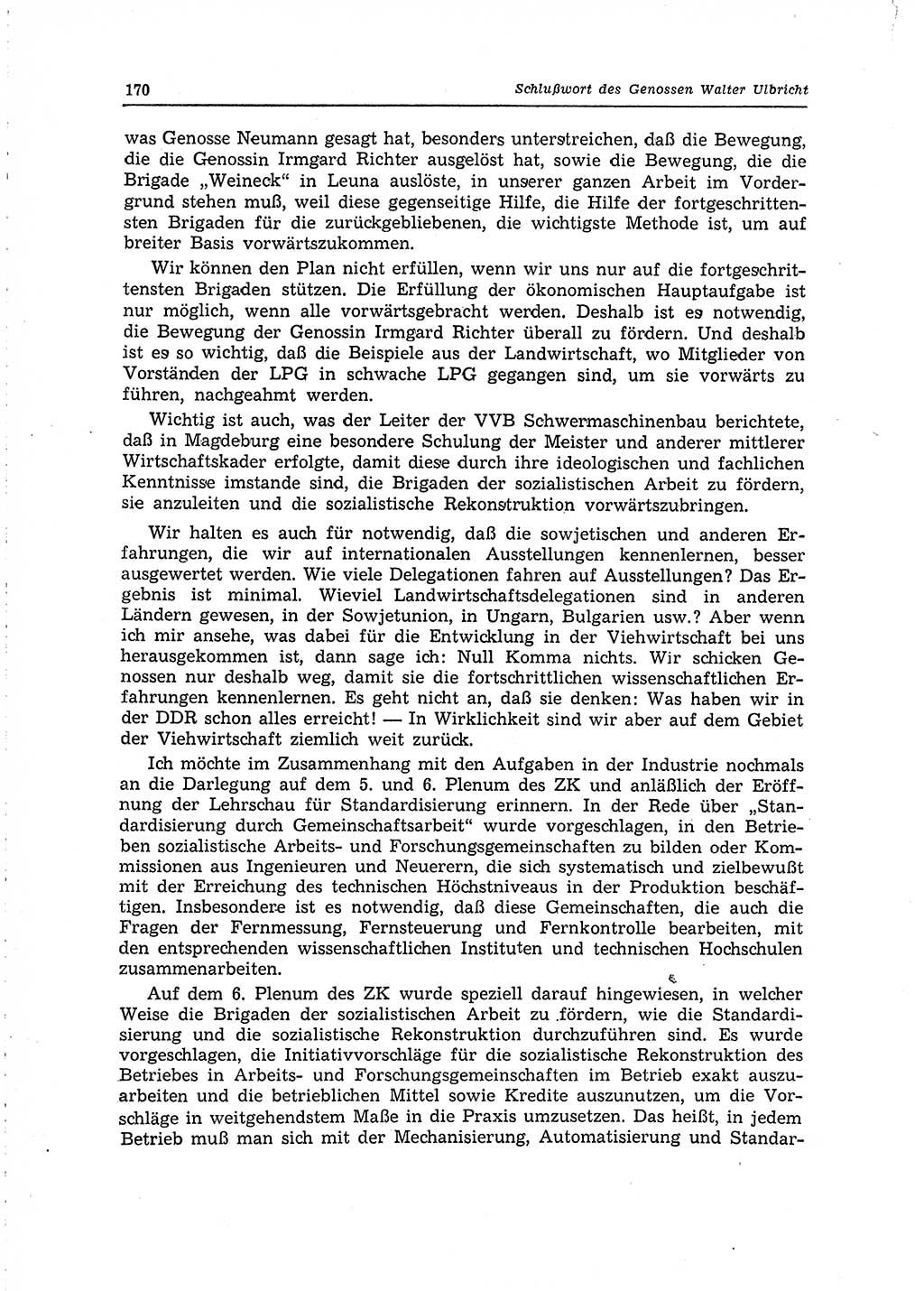 Neuer Weg (NW), Organ des Zentralkomitees (ZK) der SED (Sozialistische Einheitspartei Deutschlands) für Fragen des Parteilebens, 15. Jahrgang [Deutsche Demokratische Republik (DDR)] 1960, Seite 170 (NW ZK SED DDR 1960, S. 170)
