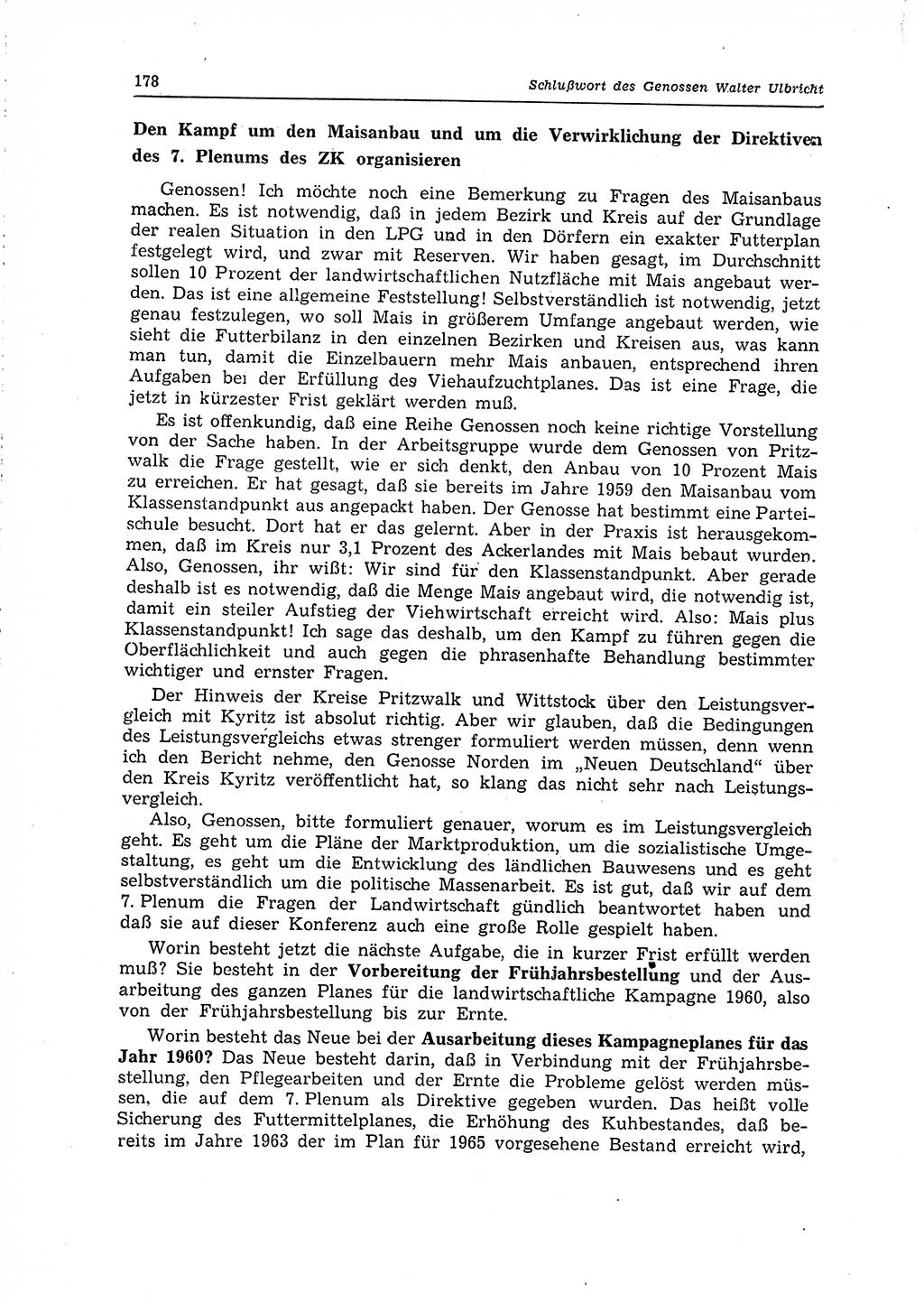 Neuer Weg (NW), Organ des Zentralkomitees (ZK) der SED (Sozialistische Einheitspartei Deutschlands) für Fragen des Parteilebens, 15. Jahrgang [Deutsche Demokratische Republik (DDR)] 1960, Seite 178 (NW ZK SED DDR 1960, S. 178)