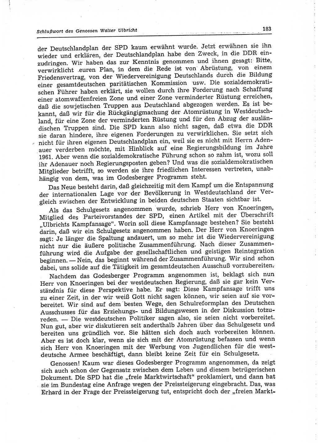 Neuer Weg (NW), Organ des Zentralkomitees (ZK) der SED (Sozialistische Einheitspartei Deutschlands) für Fragen des Parteilebens, 15. Jahrgang [Deutsche Demokratische Republik (DDR)] 1960, Seite 183 (NW ZK SED DDR 1960, S. 183)