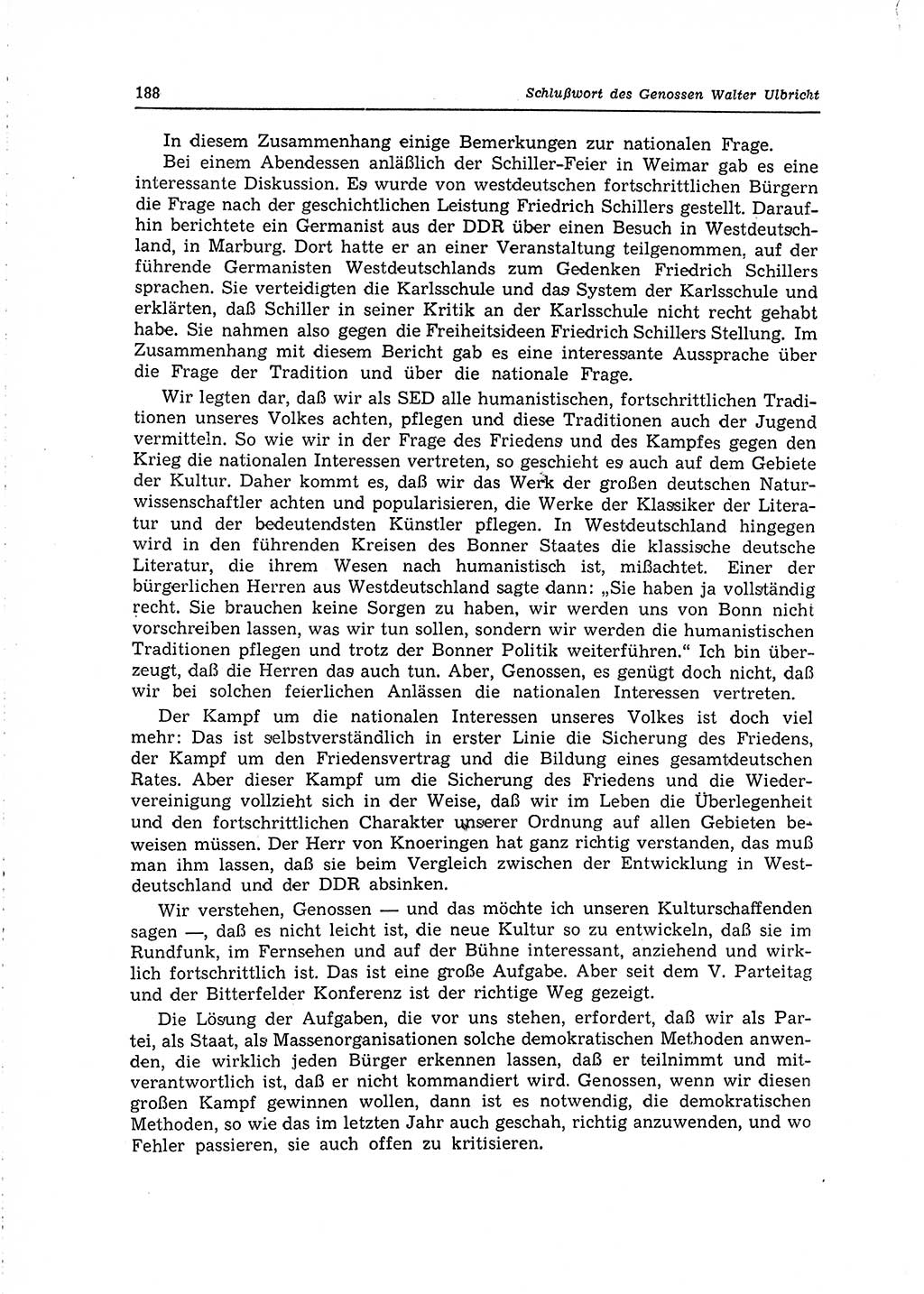 Neuer Weg (NW), Organ des Zentralkomitees (ZK) der SED (Sozialistische Einheitspartei Deutschlands) für Fragen des Parteilebens, 15. Jahrgang [Deutsche Demokratische Republik (DDR)] 1960, Seite 188 (NW ZK SED DDR 1960, S. 188)