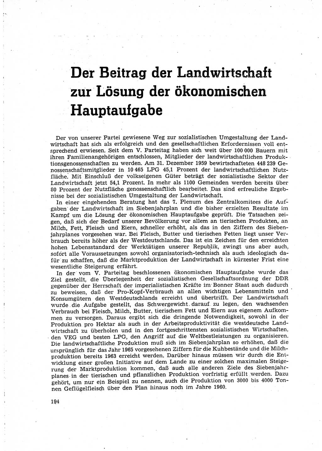 Neuer Weg (NW), Organ des Zentralkomitees (ZK) der SED (Sozialistische Einheitspartei Deutschlands) für Fragen des Parteilebens, 15. Jahrgang [Deutsche Demokratische Republik (DDR)] 1960, Seite 194 (NW ZK SED DDR 1960, S. 194)