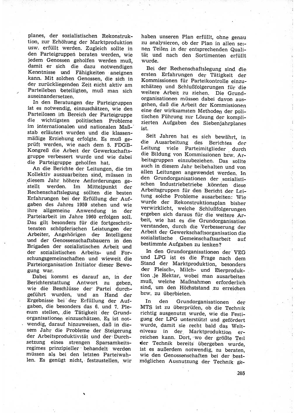 Neuer Weg (NW), Organ des Zentralkomitees (ZK) der SED (Sozialistische Einheitspartei Deutschlands) für Fragen des Parteilebens, 15. Jahrgang [Deutsche Demokratische Republik (DDR)] 1960, Seite 205 (NW ZK SED DDR 1960, S. 205)