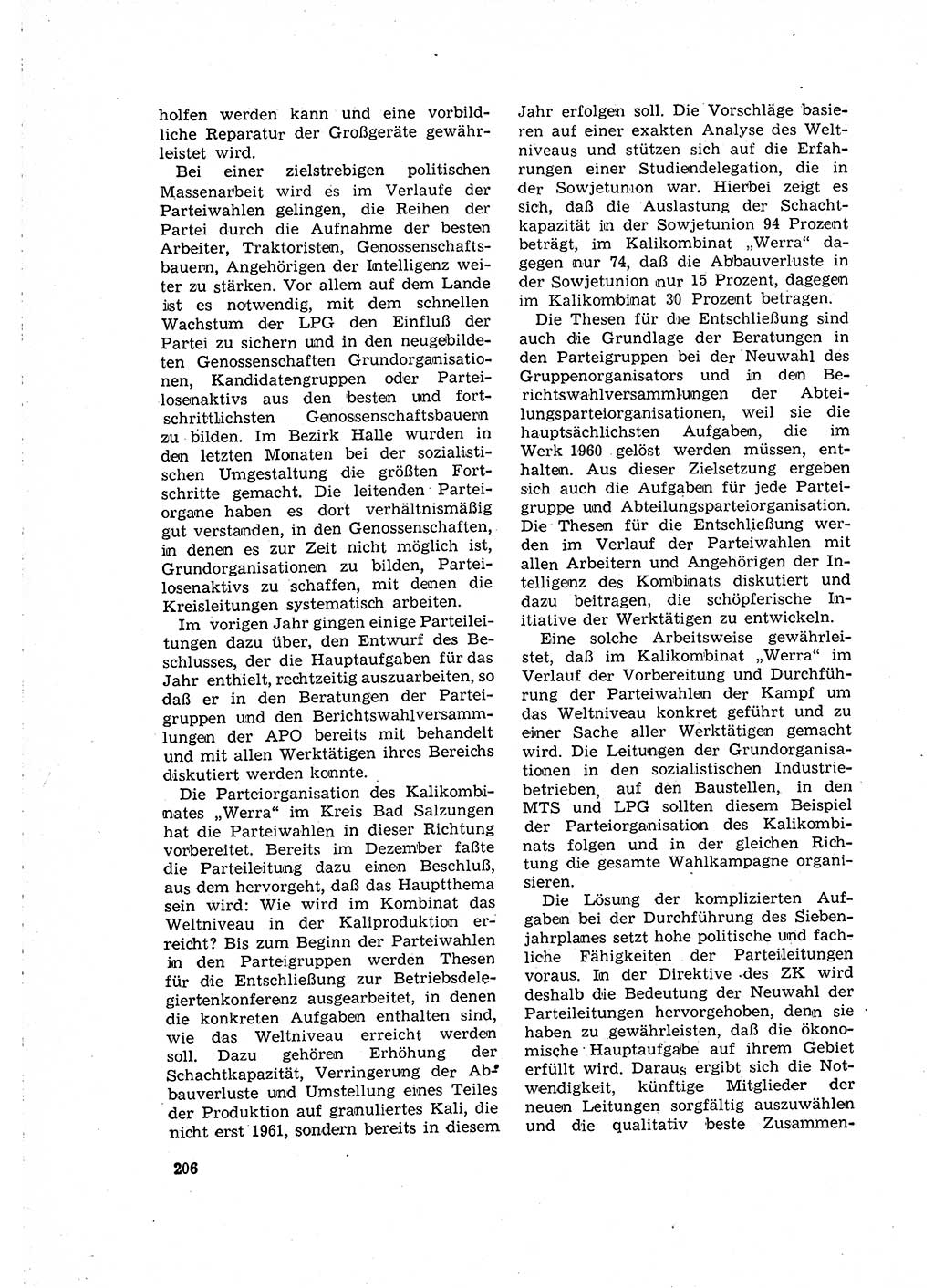 Neuer Weg (NW), Organ des Zentralkomitees (ZK) der SED (Sozialistische Einheitspartei Deutschlands) für Fragen des Parteilebens, 15. Jahrgang [Deutsche Demokratische Republik (DDR)] 1960, Seite 206 (NW ZK SED DDR 1960, S. 206)
