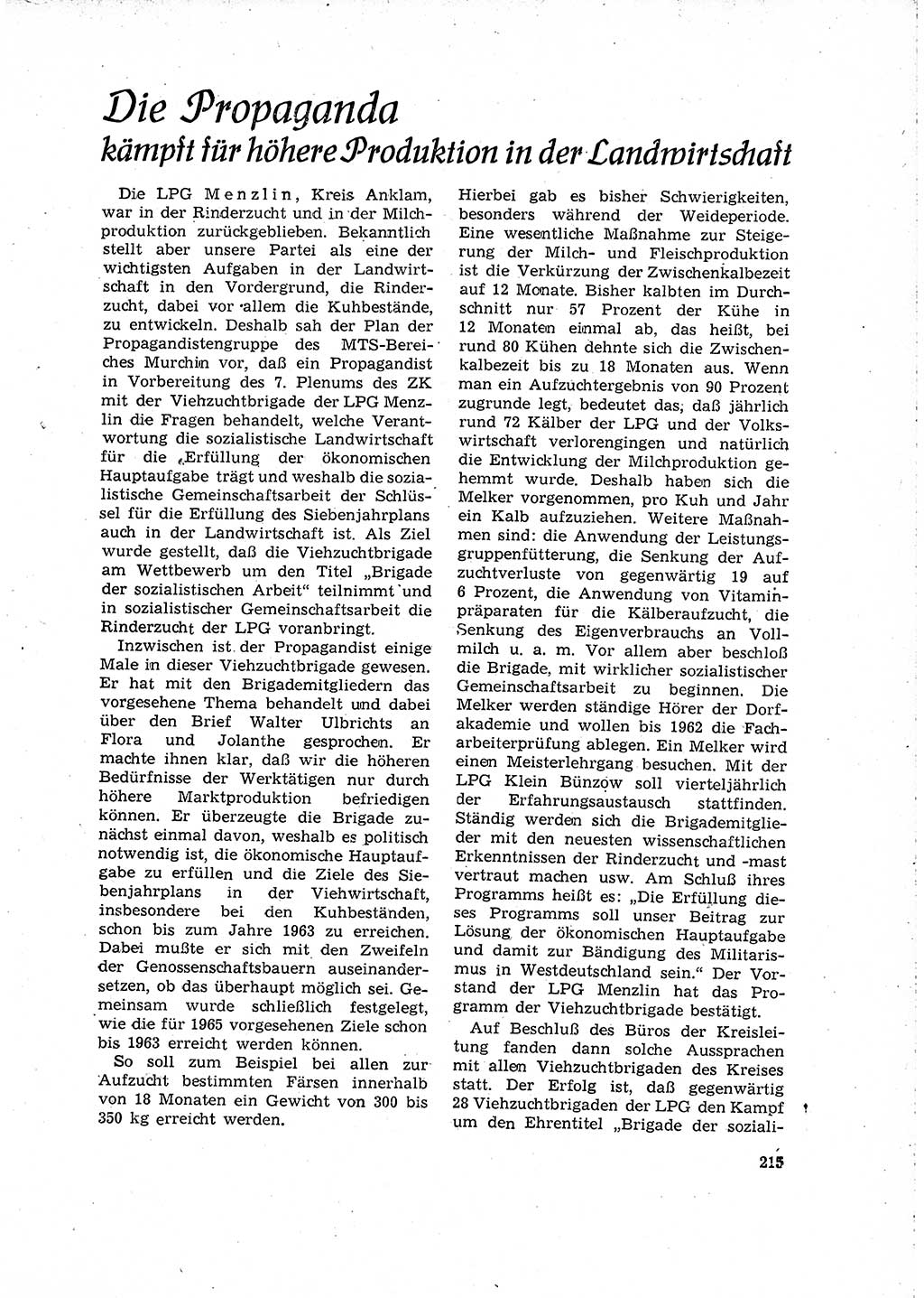 Neuer Weg (NW), Organ des Zentralkomitees (ZK) der SED (Sozialistische Einheitspartei Deutschlands) für Fragen des Parteilebens, 15. Jahrgang [Deutsche Demokratische Republik (DDR)] 1960, Seite 215 (NW ZK SED DDR 1960, S. 215)
