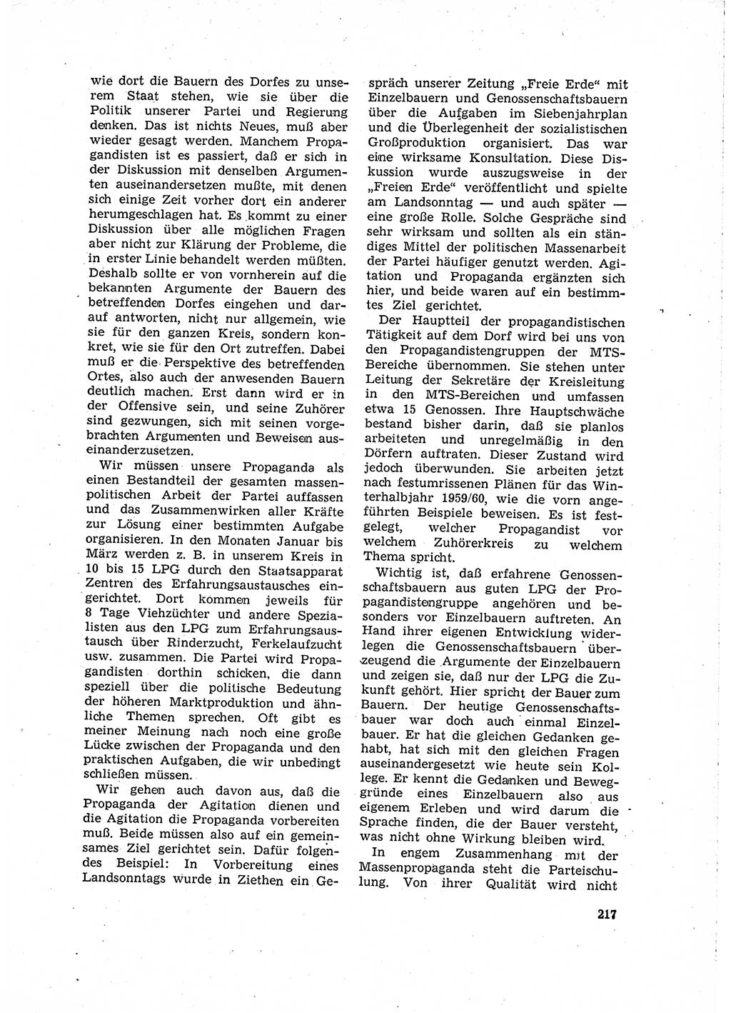 Neuer Weg (NW), Organ des Zentralkomitees (ZK) der SED (Sozialistische Einheitspartei Deutschlands) für Fragen des Parteilebens, 15. Jahrgang [Deutsche Demokratische Republik (DDR)] 1960, Seite 217 (NW ZK SED DDR 1960, S. 217)