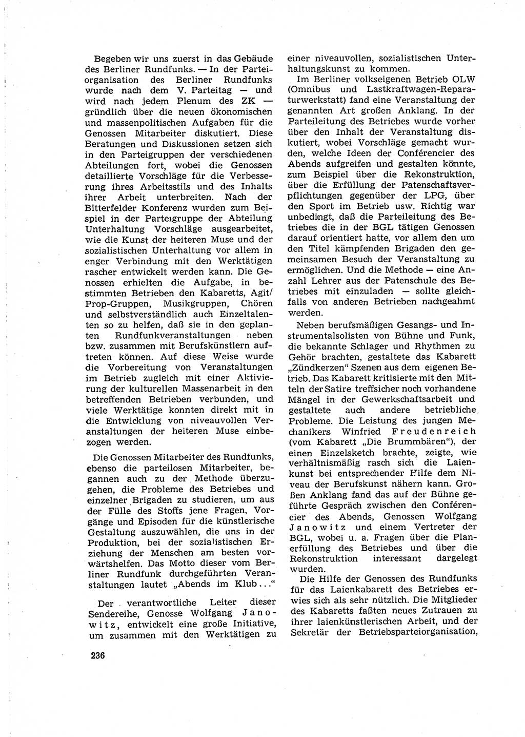 Neuer Weg (NW), Organ des Zentralkomitees (ZK) der SED (Sozialistische Einheitspartei Deutschlands) für Fragen des Parteilebens, 15. Jahrgang [Deutsche Demokratische Republik (DDR)] 1960, Seite 236 (NW ZK SED DDR 1960, S. 236)