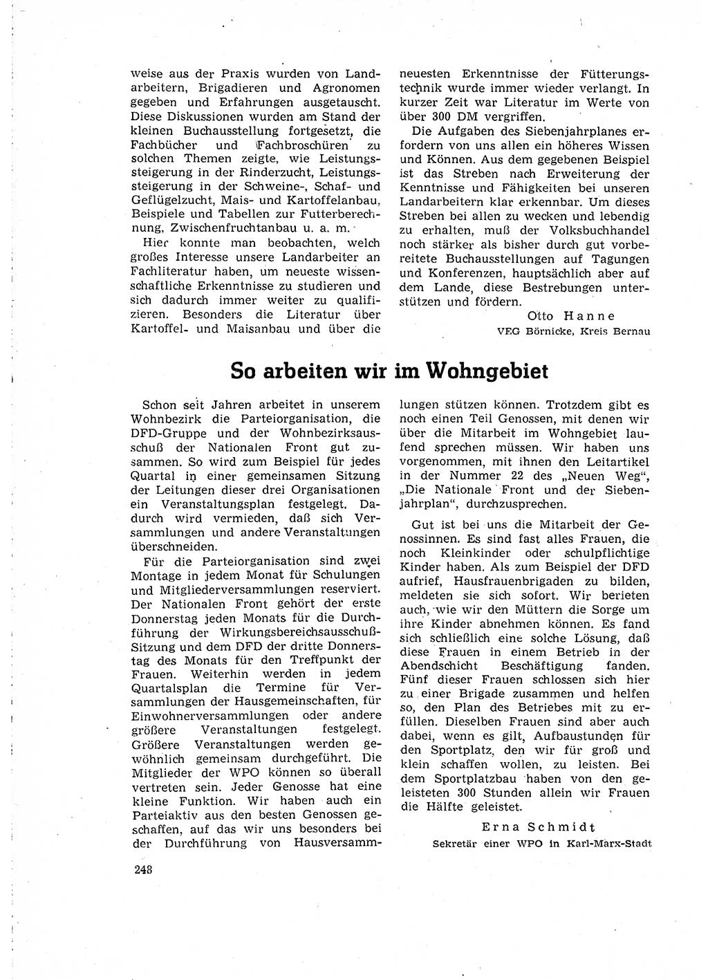 Neuer Weg (NW), Organ des Zentralkomitees (ZK) der SED (Sozialistische Einheitspartei Deutschlands) für Fragen des Parteilebens, 15. Jahrgang [Deutsche Demokratische Republik (DDR)] 1960, Seite 248 (NW ZK SED DDR 1960, S. 248)
