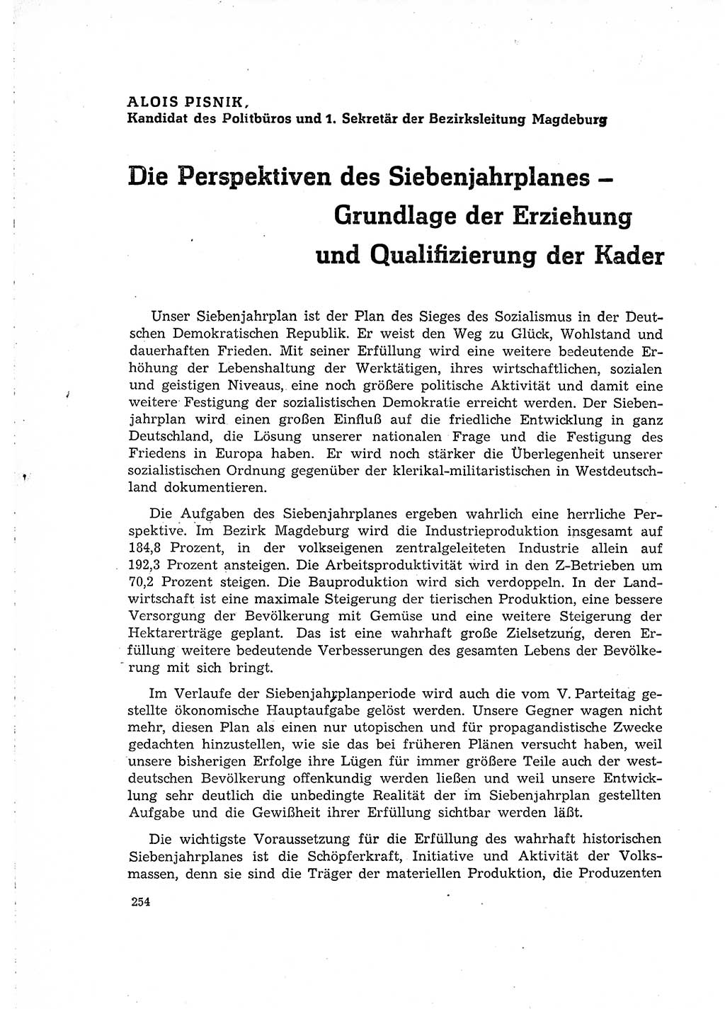 Neuer Weg (NW), Organ des Zentralkomitees (ZK) der SED (Sozialistische Einheitspartei Deutschlands) für Fragen des Parteilebens, 15. Jahrgang [Deutsche Demokratische Republik (DDR)] 1960, Seite 254 (NW ZK SED DDR 1960, S. 254)