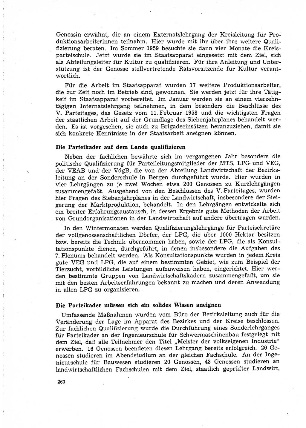 Neuer Weg (NW), Organ des Zentralkomitees (ZK) der SED (Sozialistische Einheitspartei Deutschlands) für Fragen des Parteilebens, 15. Jahrgang [Deutsche Demokratische Republik (DDR)] 1960, Seite 260 (NW ZK SED DDR 1960, S. 260)