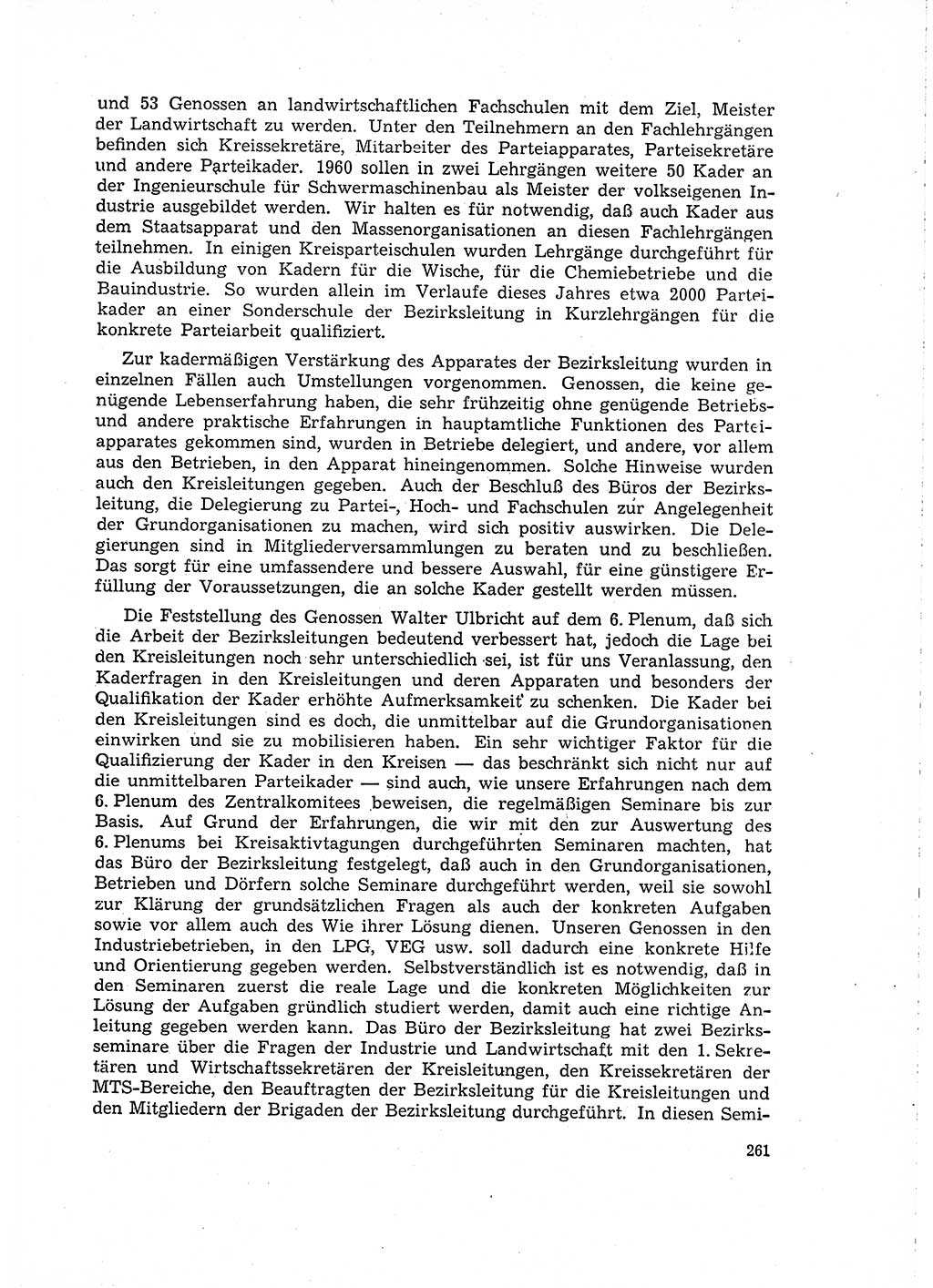 Neuer Weg (NW), Organ des Zentralkomitees (ZK) der SED (Sozialistische Einheitspartei Deutschlands) für Fragen des Parteilebens, 15. Jahrgang [Deutsche Demokratische Republik (DDR)] 1960, Seite 261 (NW ZK SED DDR 1960, S. 261)