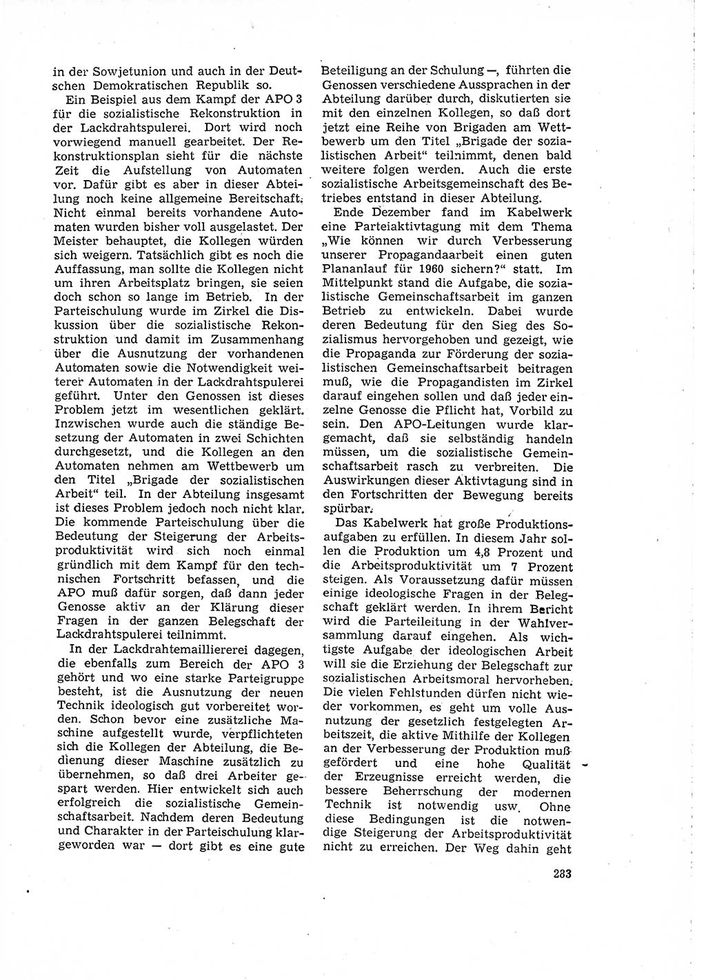 Neuer Weg (NW), Organ des Zentralkomitees (ZK) der SED (Sozialistische Einheitspartei Deutschlands) für Fragen des Parteilebens, 15. Jahrgang [Deutsche Demokratische Republik (DDR)] 1960, Seite 283 (NW ZK SED DDR 1960, S. 283)