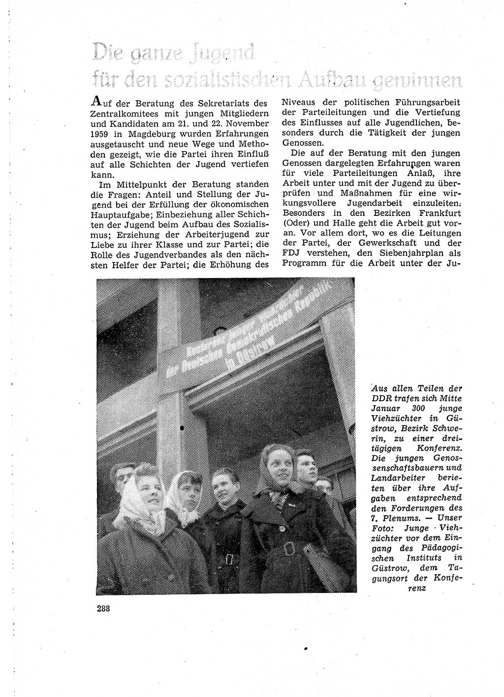 Neuer Weg (NW), Organ des Zentralkomitees (ZK) der SED (Sozialistische Einheitspartei Deutschlands) für Fragen des Parteilebens, 15. Jahrgang [Deutsche Demokratische Republik (DDR)] 1960, Seite 288 (NW ZK SED DDR 1960, S. 288)