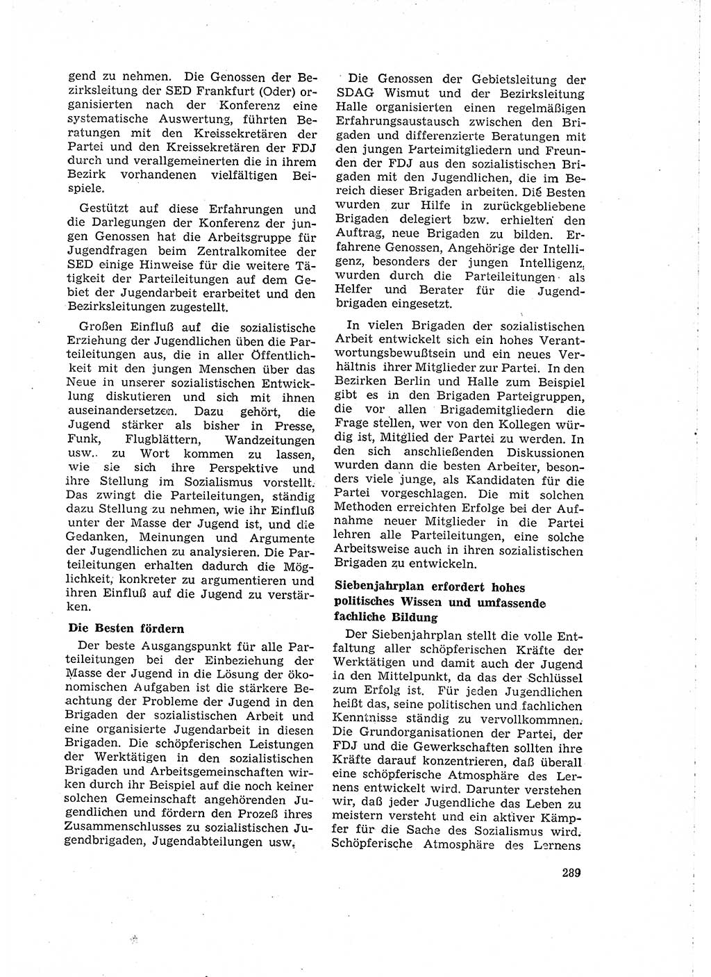 Neuer Weg (NW), Organ des Zentralkomitees (ZK) der SED (Sozialistische Einheitspartei Deutschlands) für Fragen des Parteilebens, 15. Jahrgang [Deutsche Demokratische Republik (DDR)] 1960, Seite 289 (NW ZK SED DDR 1960, S. 289)