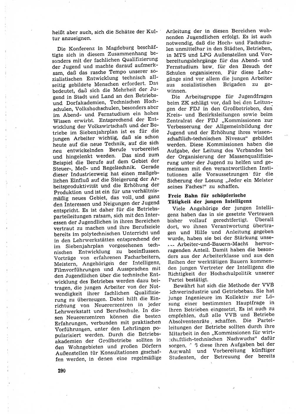 Neuer Weg (NW), Organ des Zentralkomitees (ZK) der SED (Sozialistische Einheitspartei Deutschlands) für Fragen des Parteilebens, 15. Jahrgang [Deutsche Demokratische Republik (DDR)] 1960, Seite 290 (NW ZK SED DDR 1960, S. 290)