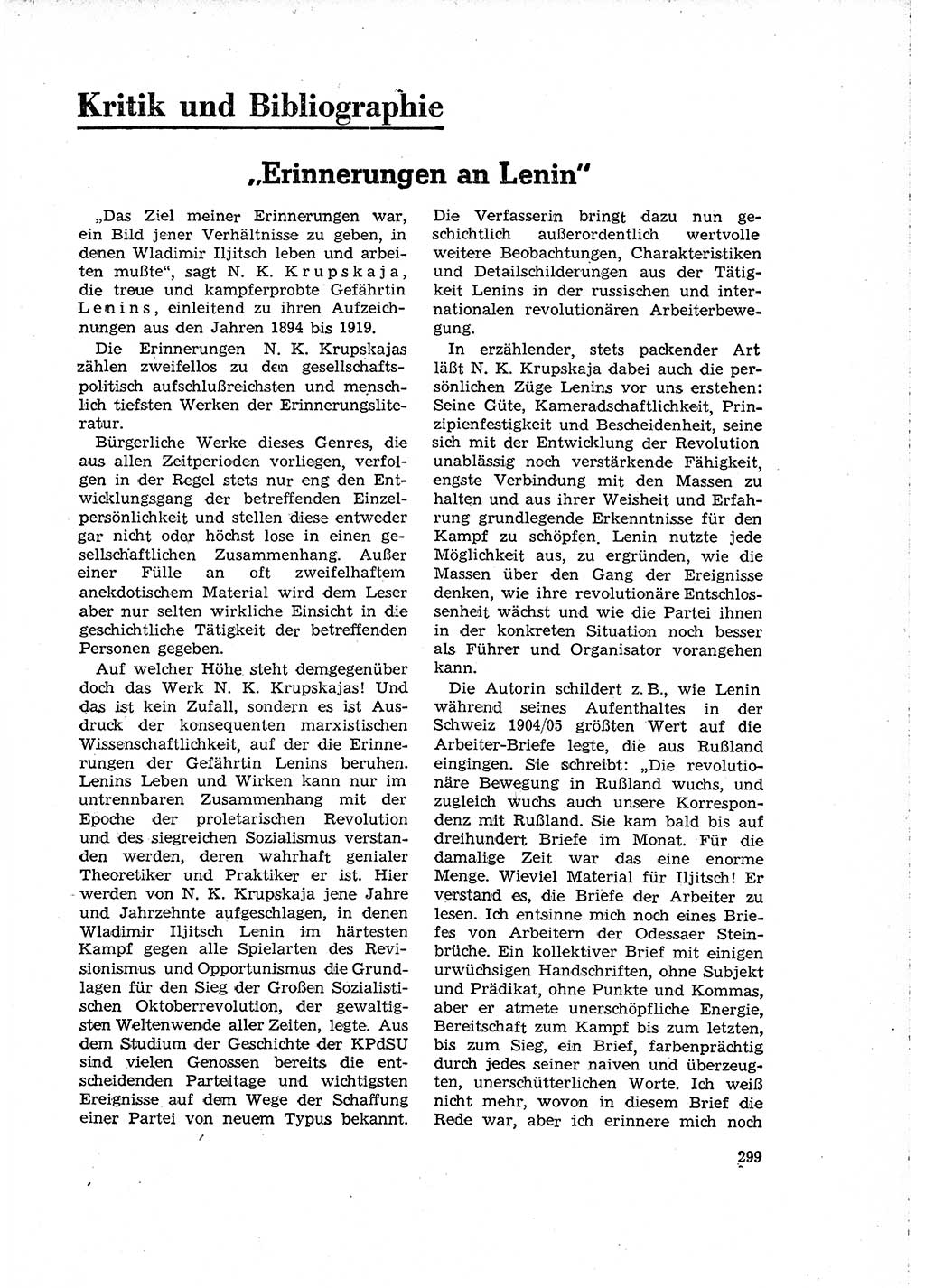 Neuer Weg (NW), Organ des Zentralkomitees (ZK) der SED (Sozialistische Einheitspartei Deutschlands) für Fragen des Parteilebens, 15. Jahrgang [Deutsche Demokratische Republik (DDR)] 1960, Seite 299 (NW ZK SED DDR 1960, S. 299)
