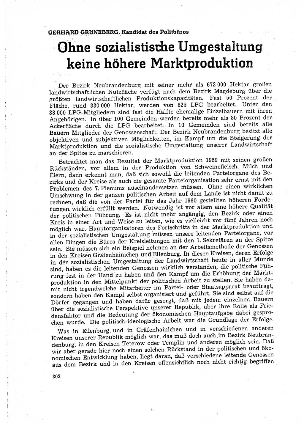 Neuer Weg (NW), Organ des Zentralkomitees (ZK) der SED (Sozialistische Einheitspartei Deutschlands) für Fragen des Parteilebens, 15. Jahrgang [Deutsche Demokratische Republik (DDR)] 1960, Seite 302 (NW ZK SED DDR 1960, S. 302)