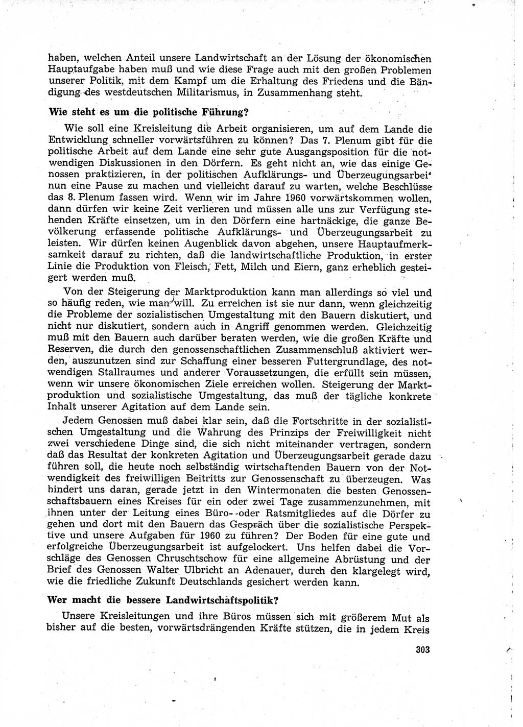 Neuer Weg (NW), Organ des Zentralkomitees (ZK) der SED (Sozialistische Einheitspartei Deutschlands) für Fragen des Parteilebens, 15. Jahrgang [Deutsche Demokratische Republik (DDR)] 1960, Seite 303 (NW ZK SED DDR 1960, S. 303)
