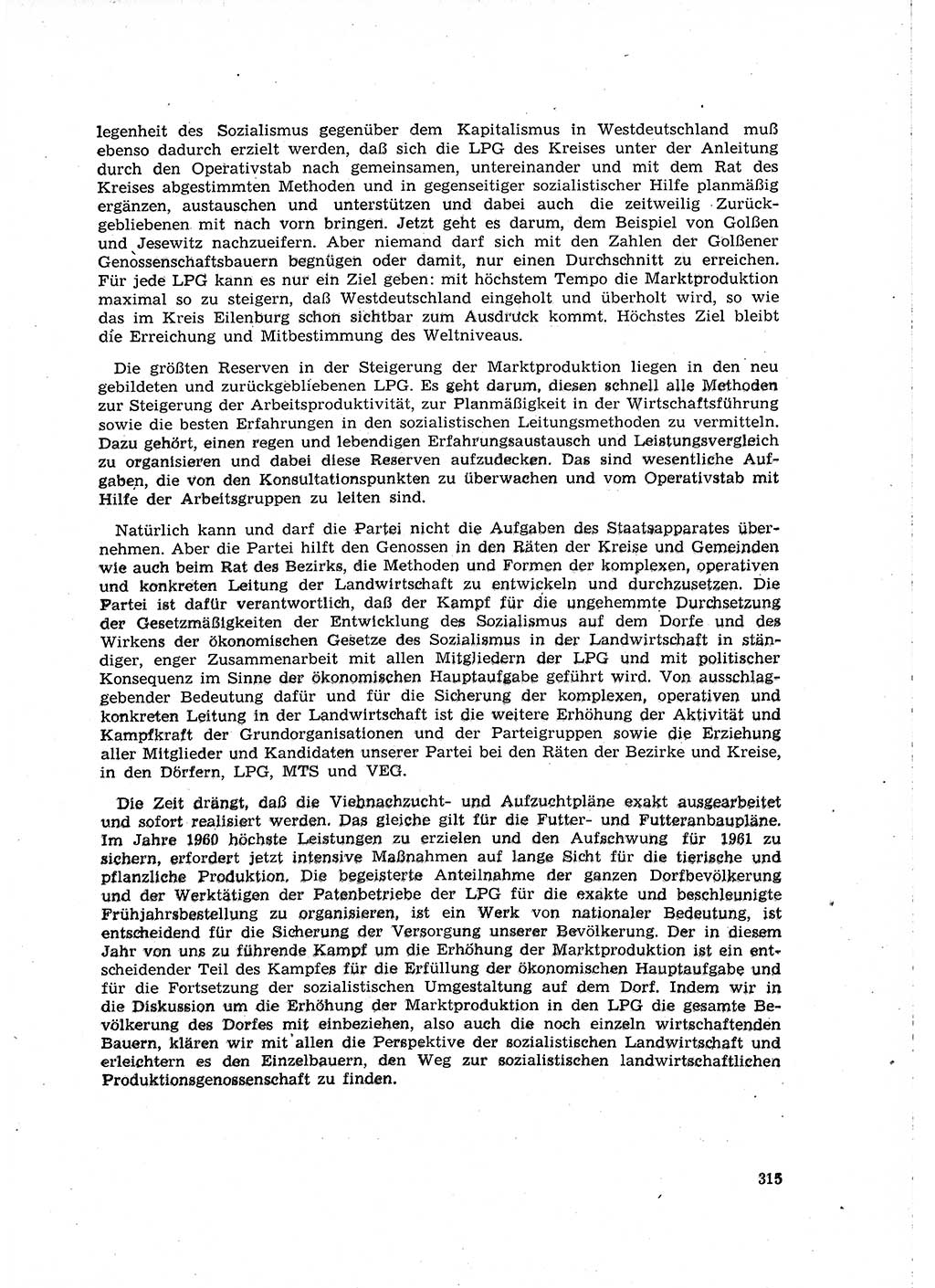 Neuer Weg (NW), Organ des Zentralkomitees (ZK) der SED (Sozialistische Einheitspartei Deutschlands) für Fragen des Parteilebens, 15. Jahrgang [Deutsche Demokratische Republik (DDR)] 1960, Seite 315 (NW ZK SED DDR 1960, S. 315)