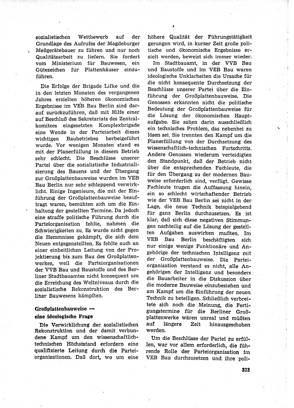 Neuer Weg (NW), Organ des Zentralkomitees (ZK) der SED (Sozialistische Einheitspartei Deutschlands) für Fragen des Parteilebens, 15. Jahrgang [Deutsche Demokratische Republik (DDR)] 1960, Seite 323 (NW ZK SED DDR 1960, S. 323)