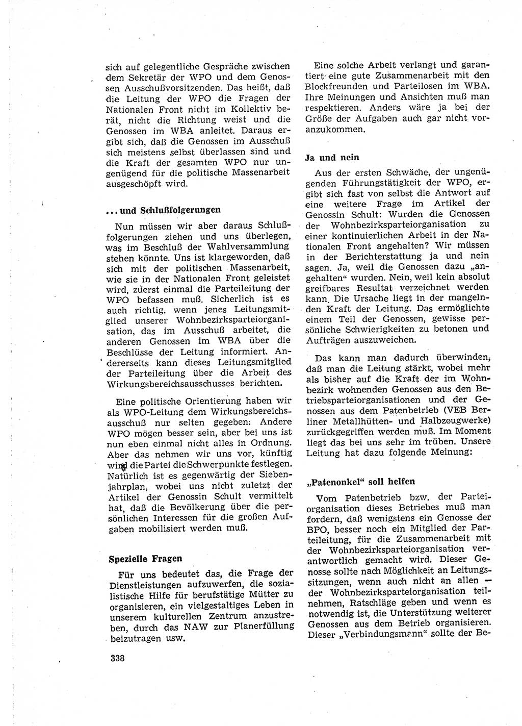 Neuer Weg (NW), Organ des Zentralkomitees (ZK) der SED (Sozialistische Einheitspartei Deutschlands) für Fragen des Parteilebens, 15. Jahrgang [Deutsche Demokratische Republik (DDR)] 1960, Seite 338 (NW ZK SED DDR 1960, S. 338)